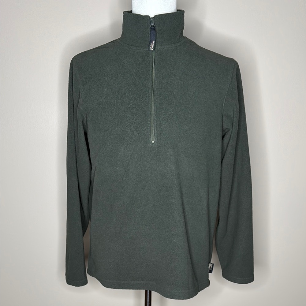 Gander Mountain Guide Series mens green fleece pullover 1/4 zip size medium.